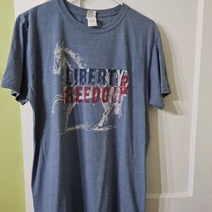 Gildan Blue Men's 'Liberty & Freedom' Horse Graphic Tee